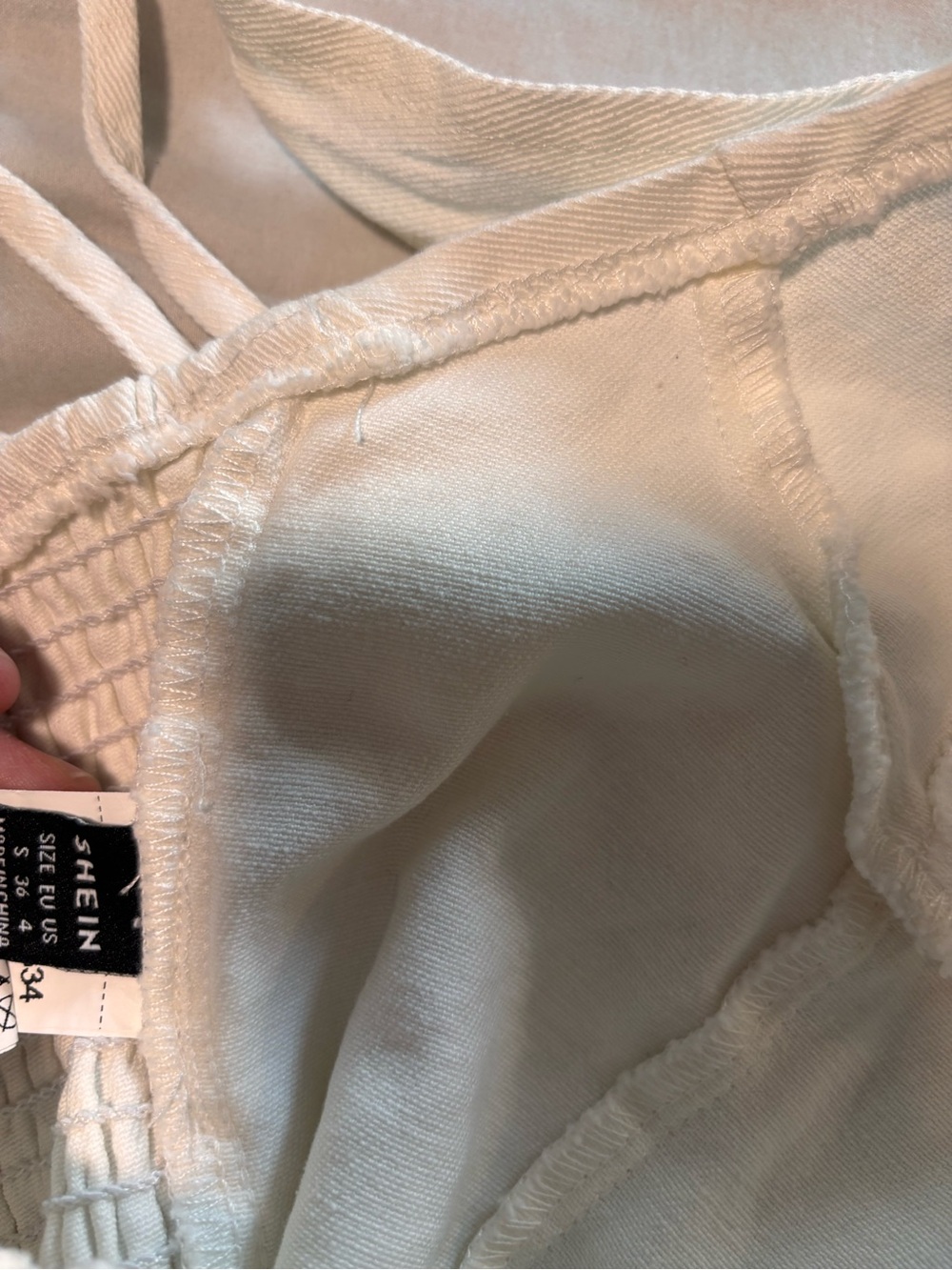 SHEIN white crop top shirt size small - Picture 4 of 4